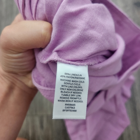 BP Nordstrom Lilac Linen Blend Shorts Tie Waist XS - Picture 9 of 9